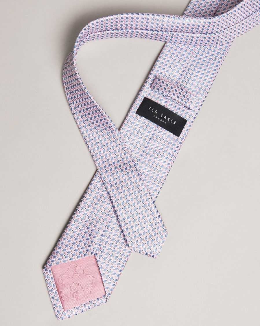 Ted Baker Laertes Silk Lattice Tie Dusky Pink | 56094-LMDY