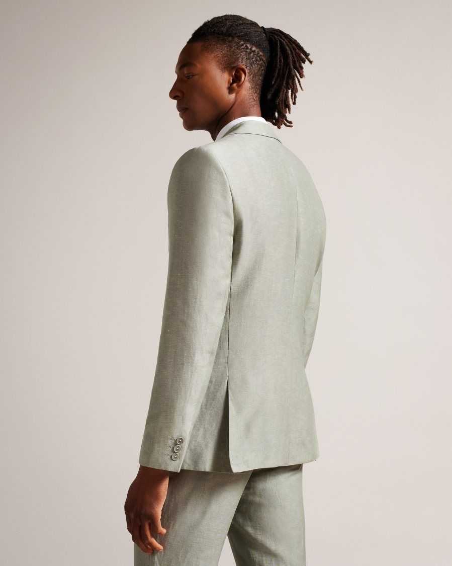 Ted Baker Lancej Wool And Linen Blazer Light Green | 96318-GJAD