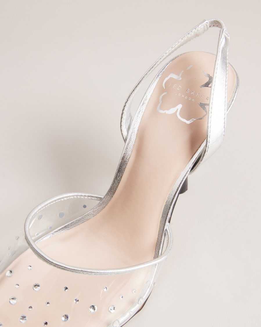 Ted Baker Larlar Slingback Diamante Heels Clear | 65892-EJVY