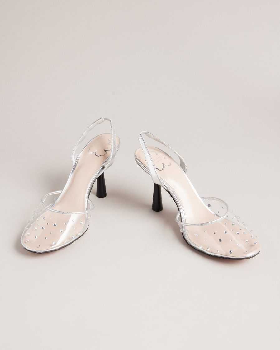 Ted Baker Larlar Slingback Diamante Heels Clear | 65892-EJVY