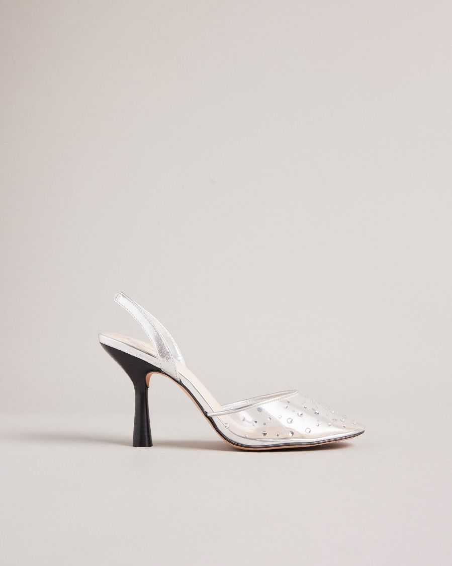 Ted Baker Larlar Slingback Diamante Heels Clear | 65892-EJVY