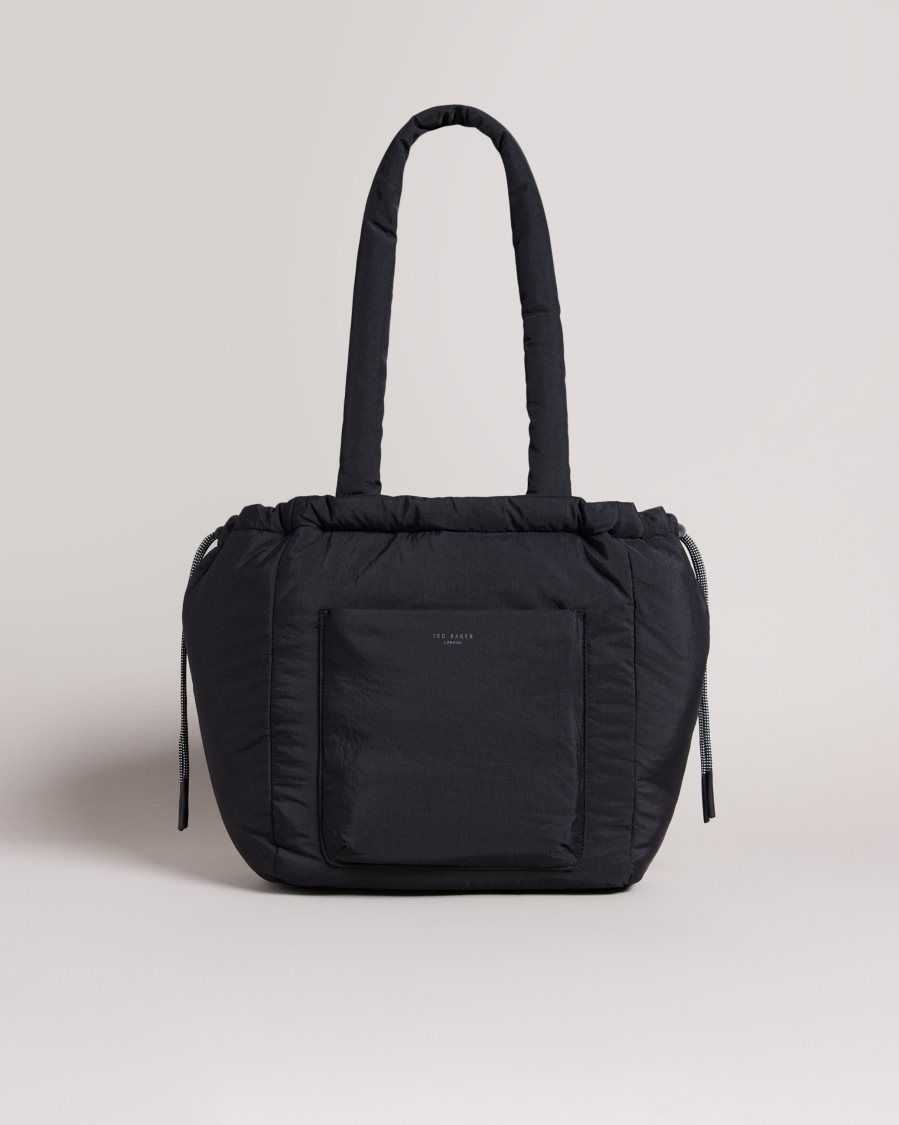 Ted Baker Lashana Gathered Tote Bag Black | 47619-LGAV