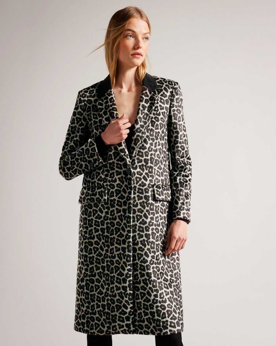 Ted Baker Leeroi Single Breasted Midi Length Coat Black | 18674-OPDQ