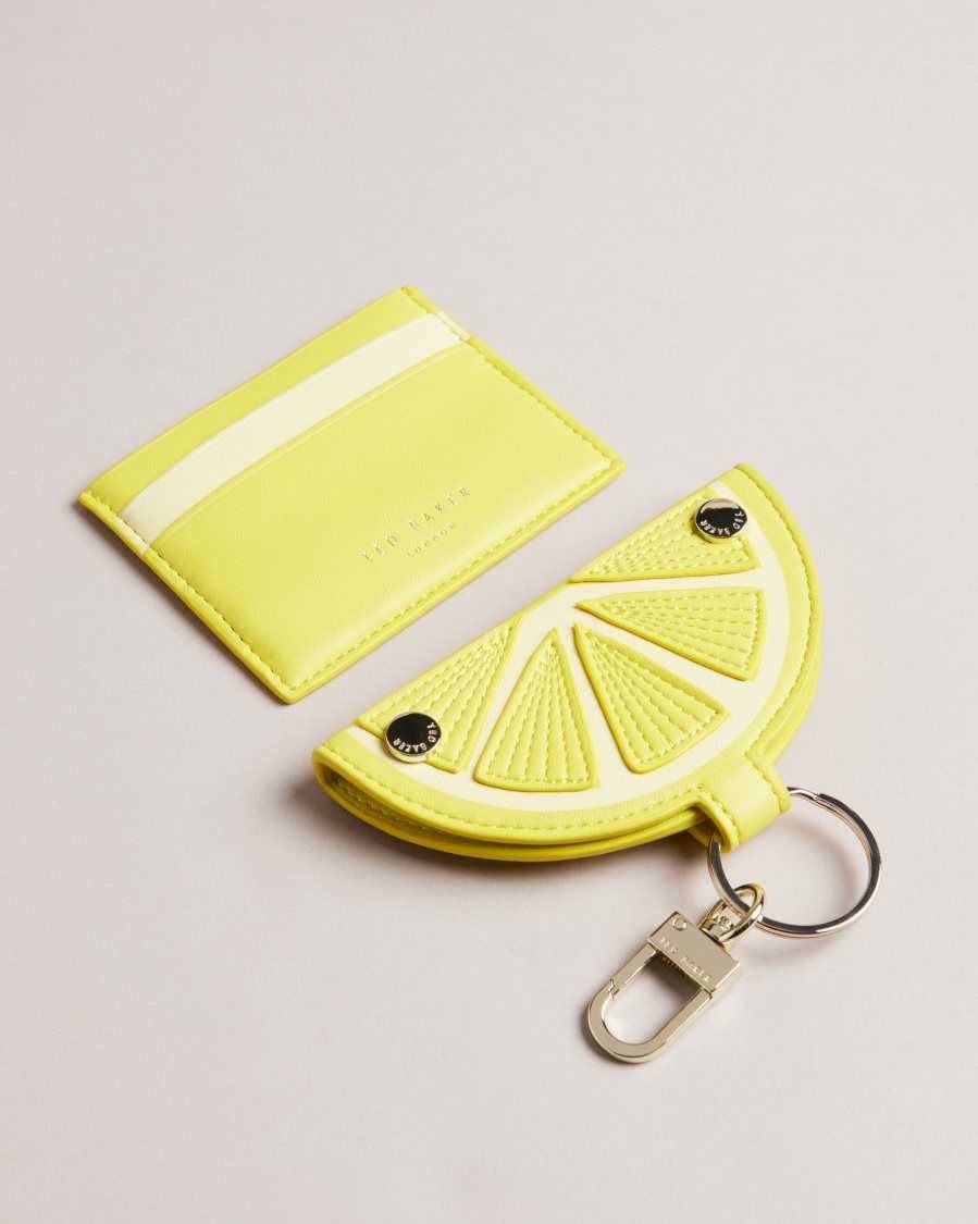 Ted Baker Lemmonn Lemon Slice Keyring and Card Holder Yellow | 42750-QKPL