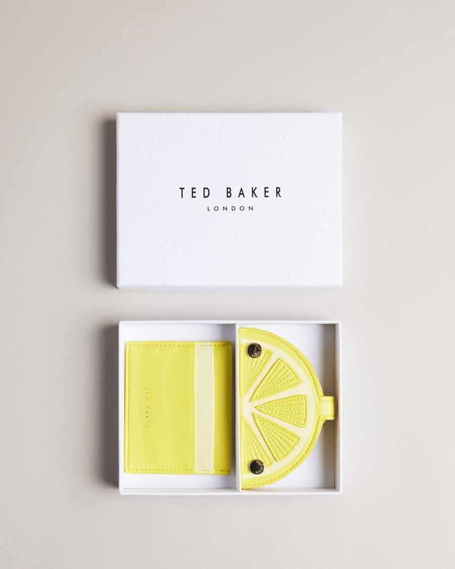 Ted Baker Lemmonn Lemon Slice Keyring and Card Holder Yellow | 42750-QKPL