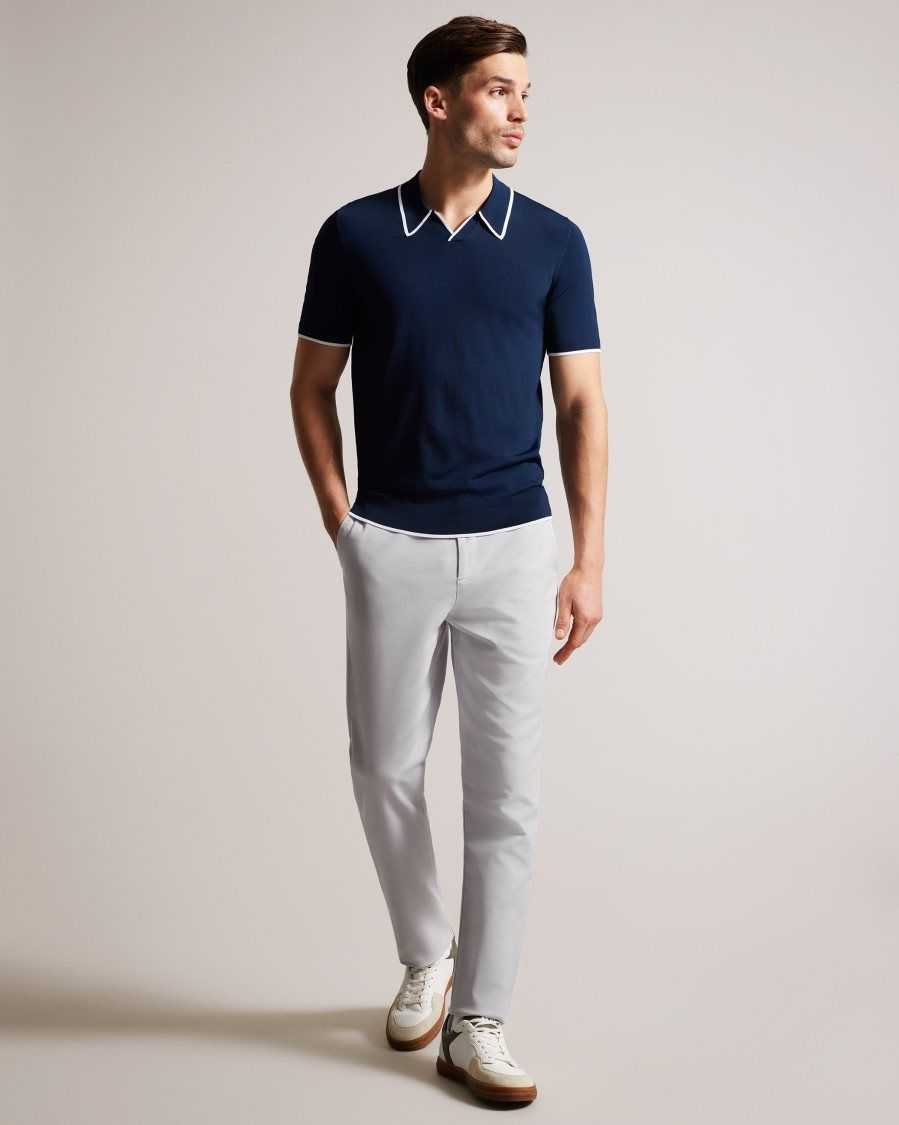 Ted Baker Lenard Irvine Slim Fit Smart Chinos Light Grey | 94702-CGSH