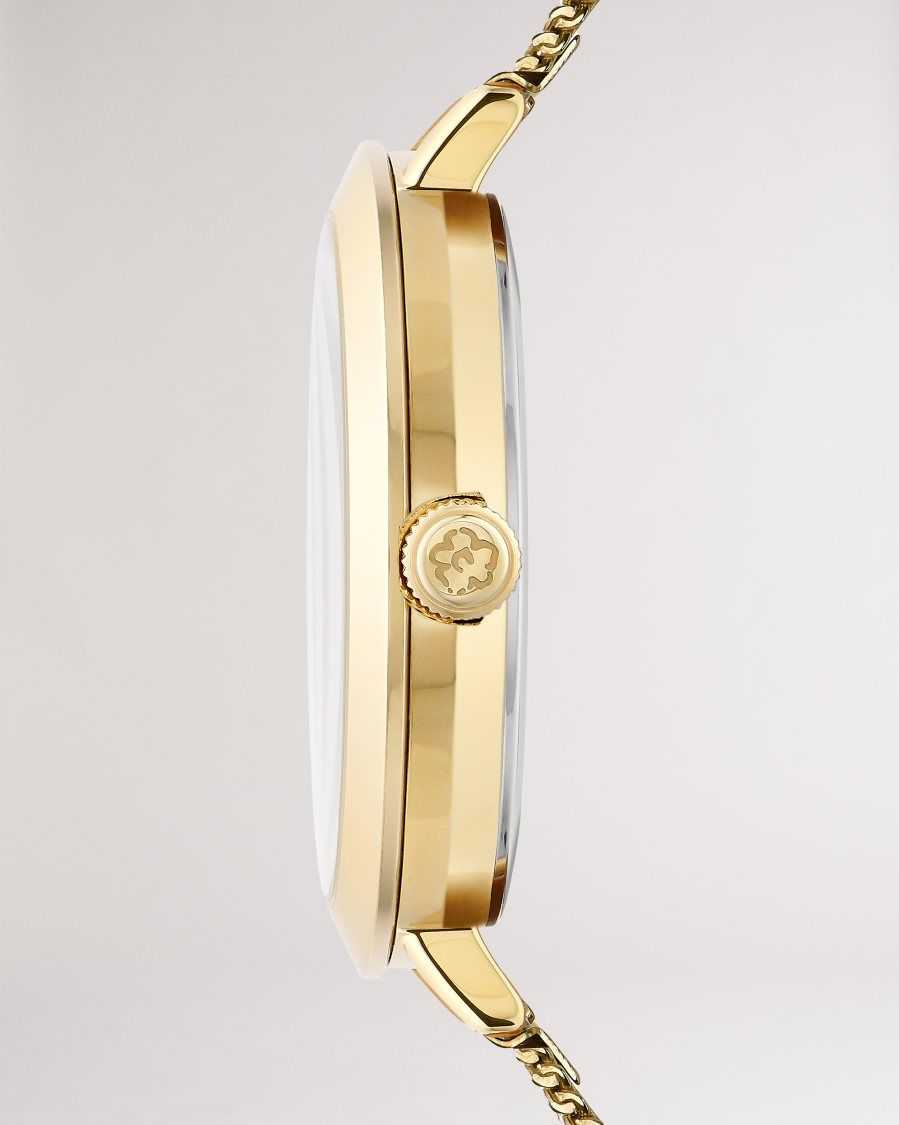 Ted Baker Lesedia Daisy Print Watch With Mesh Band Gold Colour | 18279-QNYM