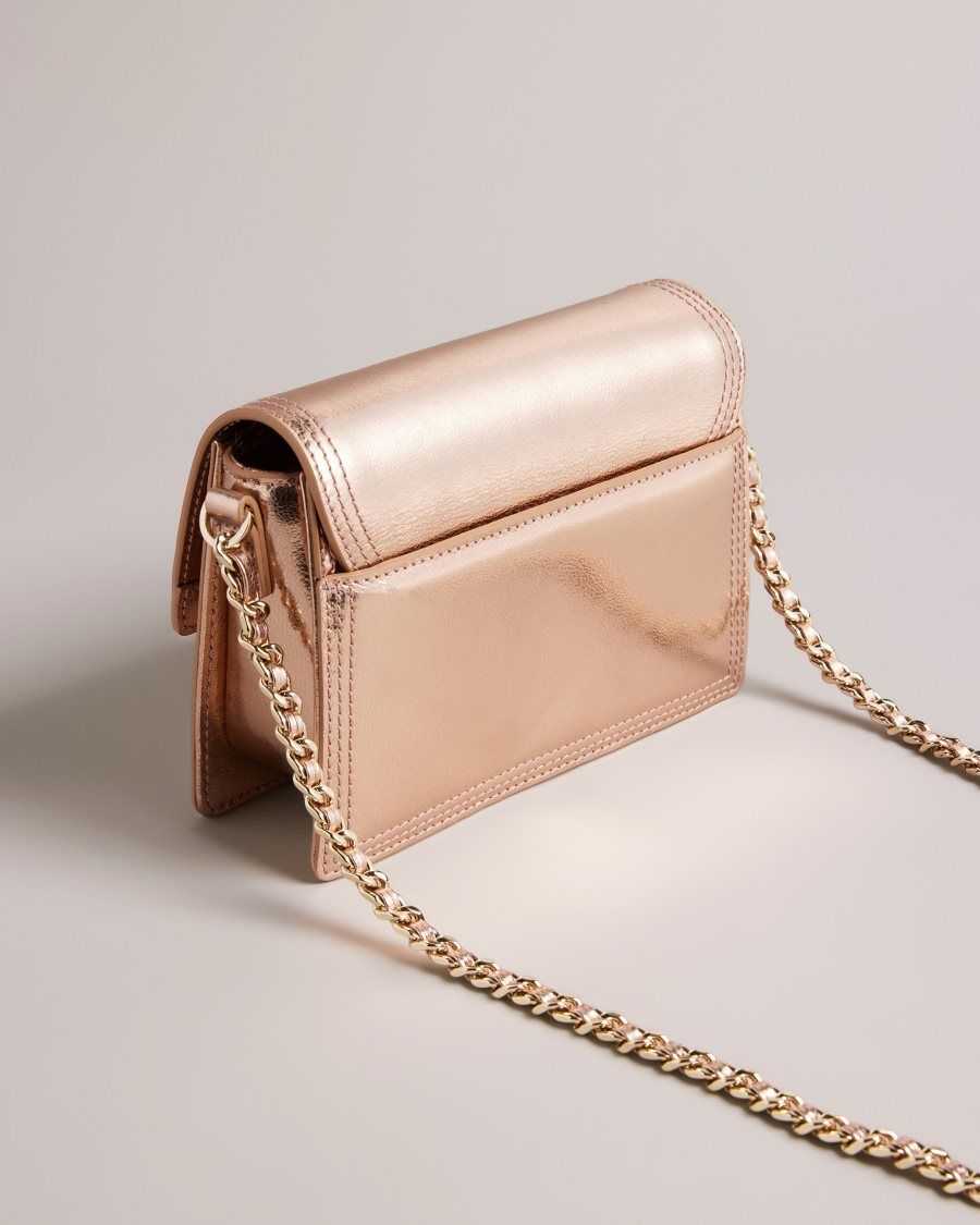 Ted Baker Libbe Leather Crossbody Bag Rose Gold | 29675-ILRA