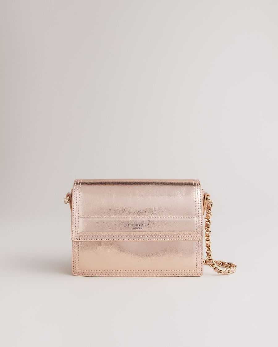 Ted Baker Libbe Leather Crossbody Bag Rose Gold | 29675-ILRA