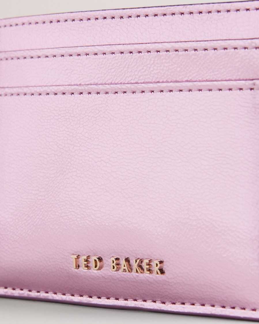 Ted Baker Liibbaa Metallic Cardholder Pink | 78136-WUNT