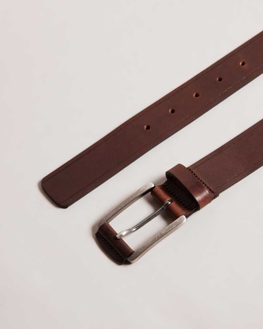 Ted Baker Linded Embossed Leather Belt Brown | 68290-VUAB