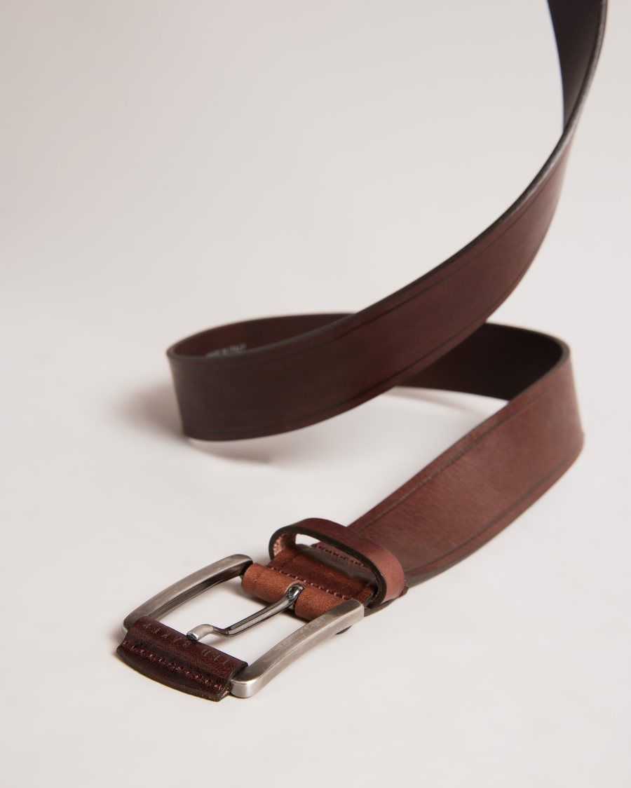 Ted Baker Linded Embossed Leather Belt Brown | 68290-VUAB