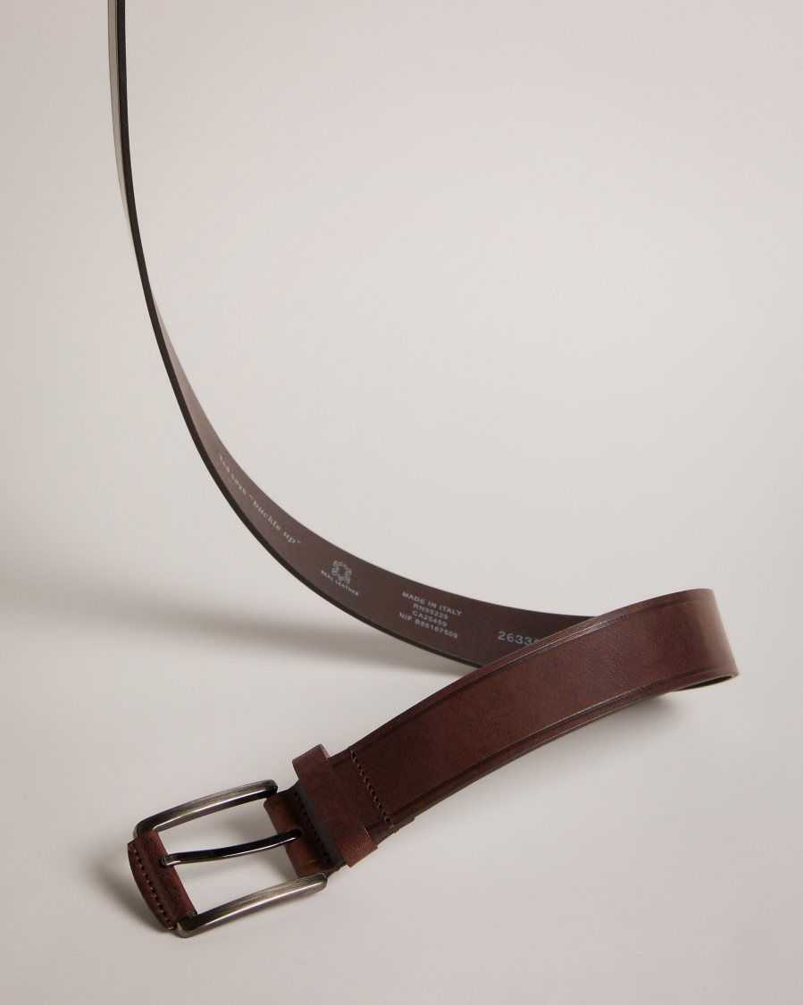 Ted Baker Linded Embossed Leather Belt Brown-Chocolate | 28106-FHWL