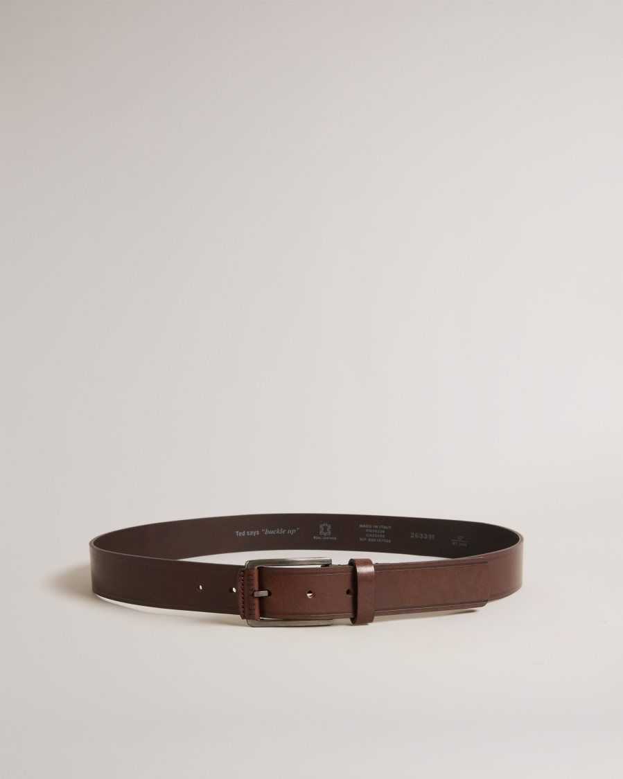 Ted Baker Linded Embossed Leather Belt Brown-Chocolate | 28106-FHWL