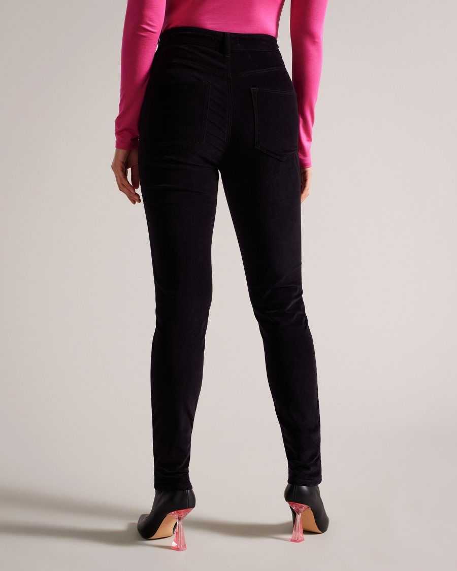 Ted Baker Livviah Velvet Skinny Leg Jeans Black | 70368-PQVW