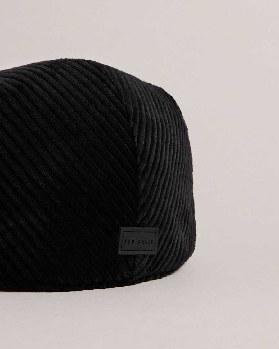 Ted Baker Loganss Cord Flat Cap Black | 90873-ZKNY