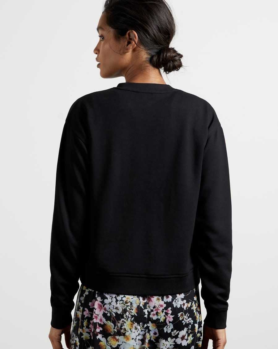 Ted Baker Lorito Logo Sweatshirt Black | 34571-RBHA