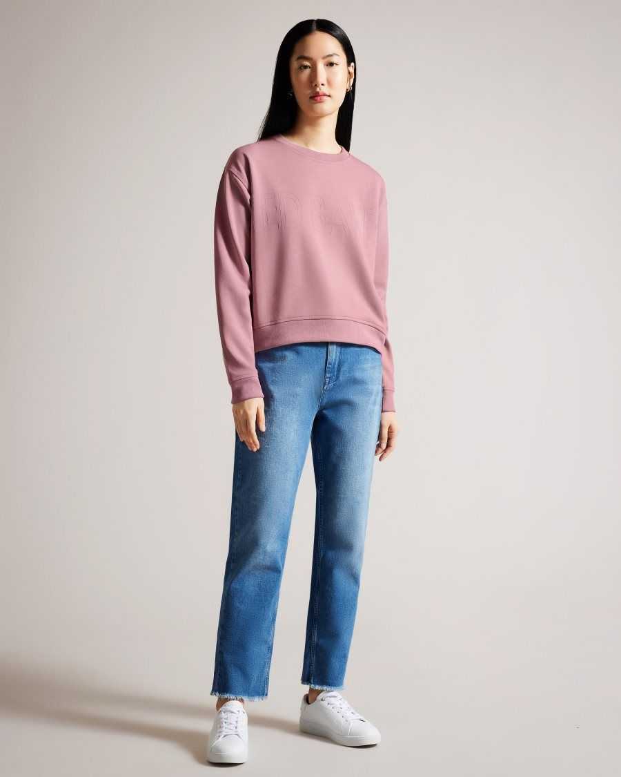 Ted Baker Lorito Logo Sweatshirt Dusky Pink | 98342-AKDC