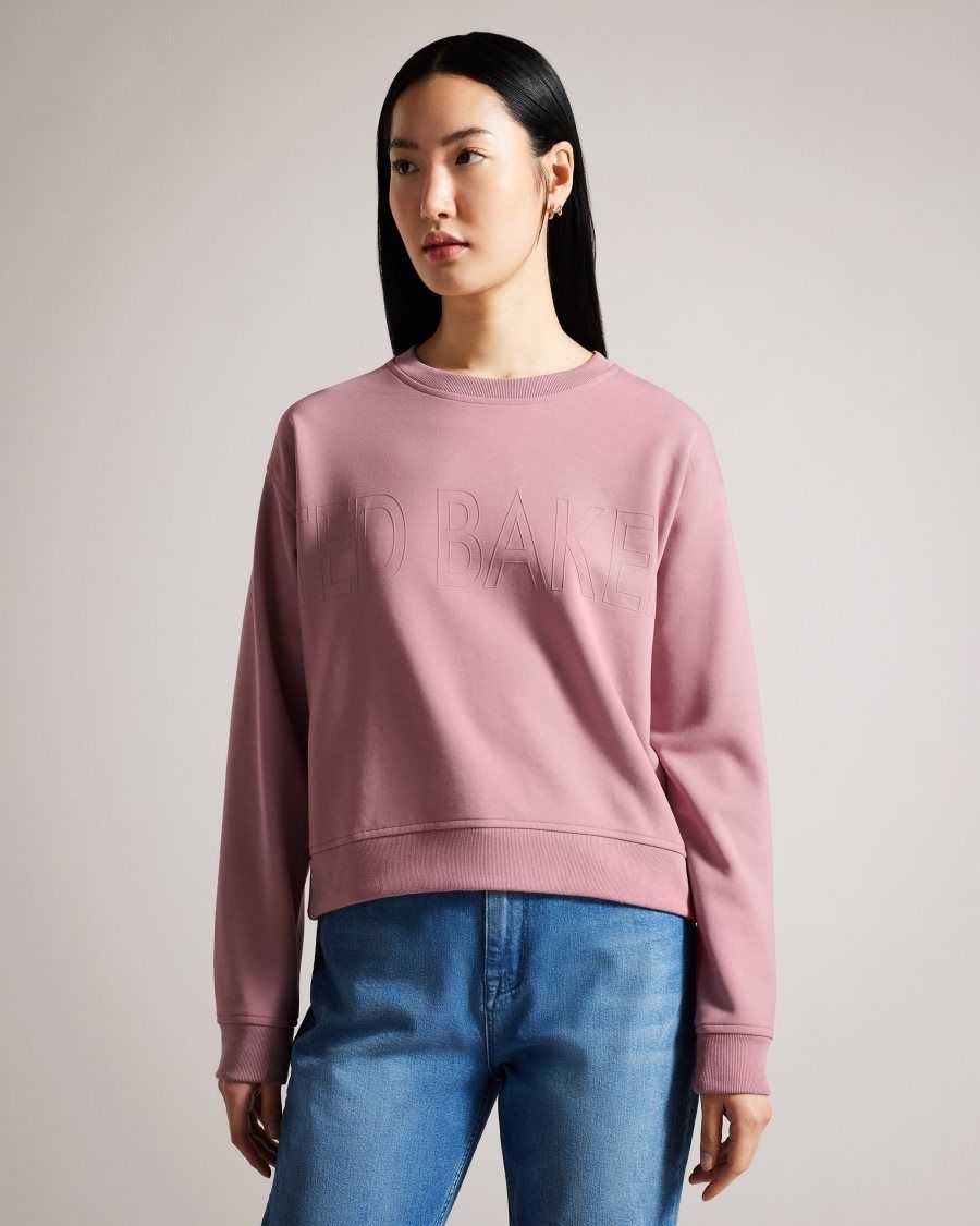 Ted Baker Lorito Logo Sweatshirt Dusky Pink | 98342-AKDC