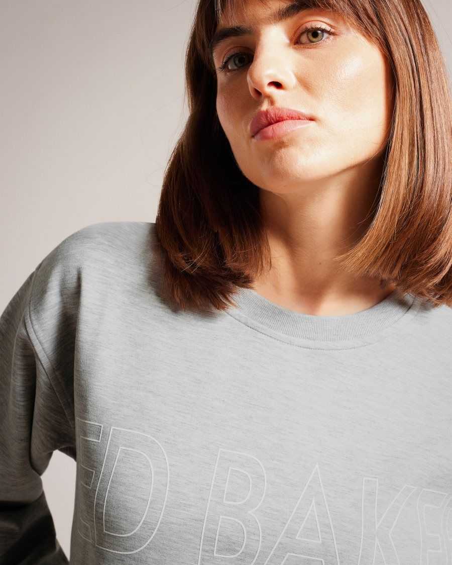 Ted Baker Lorito Logo Sweatshirt Grey | 52704-WVBO