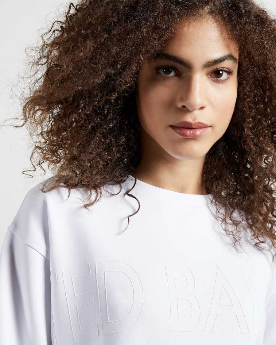 Ted Baker Lorito Logo Sweatshirt White | 43987-RHYP