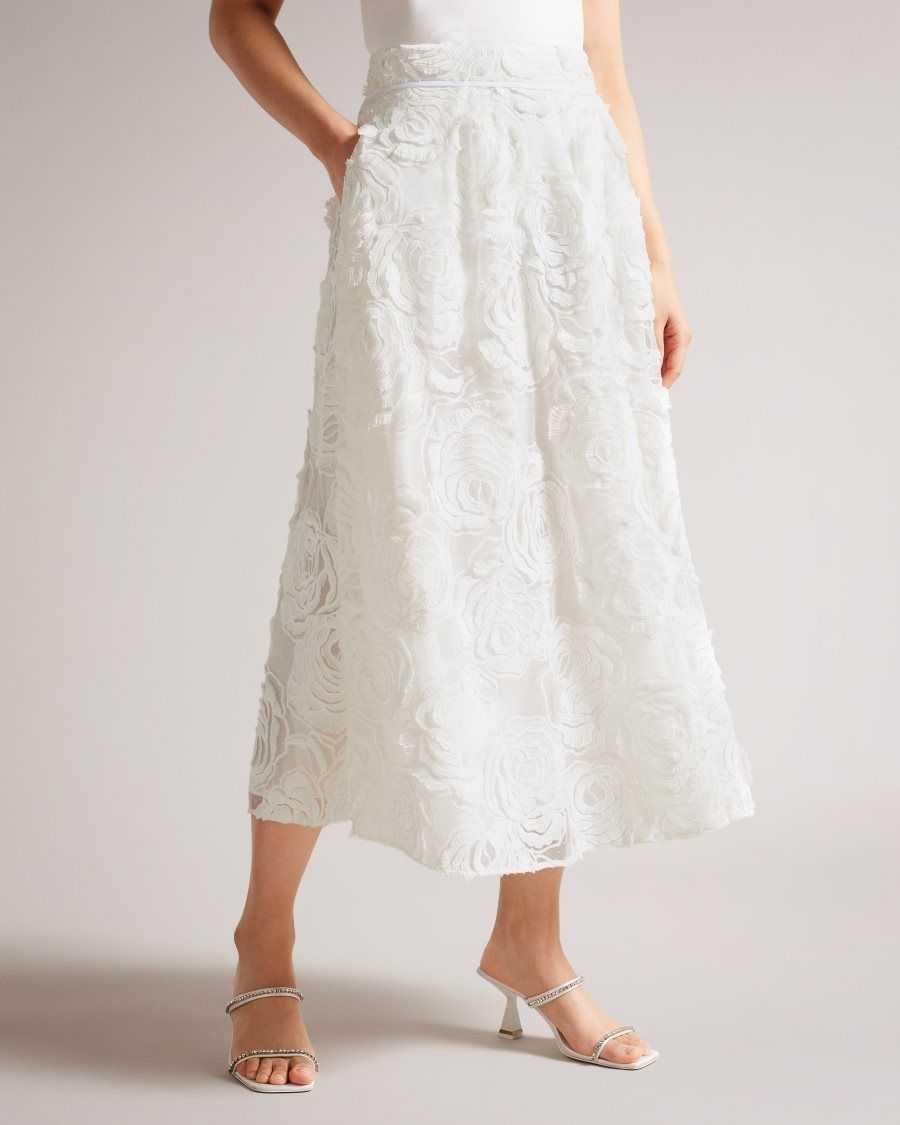 Ted Baker Louelaa Midi Skirt With Pleats White | 73645-BONS