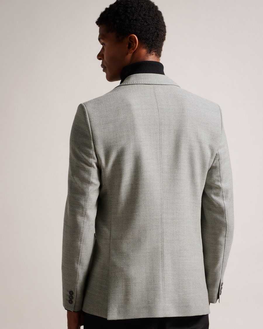 Ted Baker Luccaj Herringbone Jacket Grey | 61798-DWIX