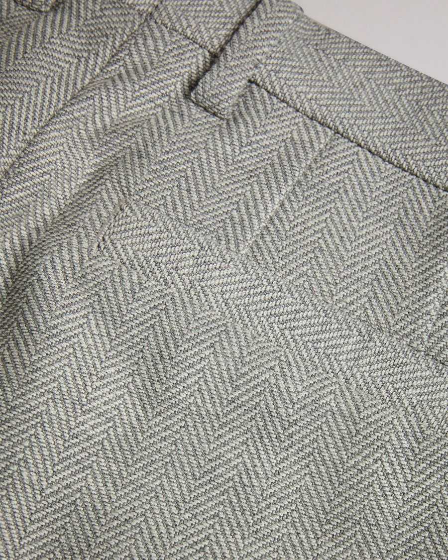 Ted Baker Lucciat Slim Fit Herringbone Trousers Grey | 04382-CDKS