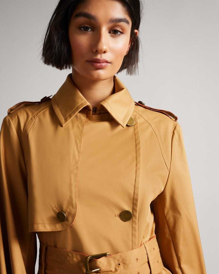 Ted Baker Maaeve Double Faced Lightweight Trench Coat Light Brown | 45923-COEL