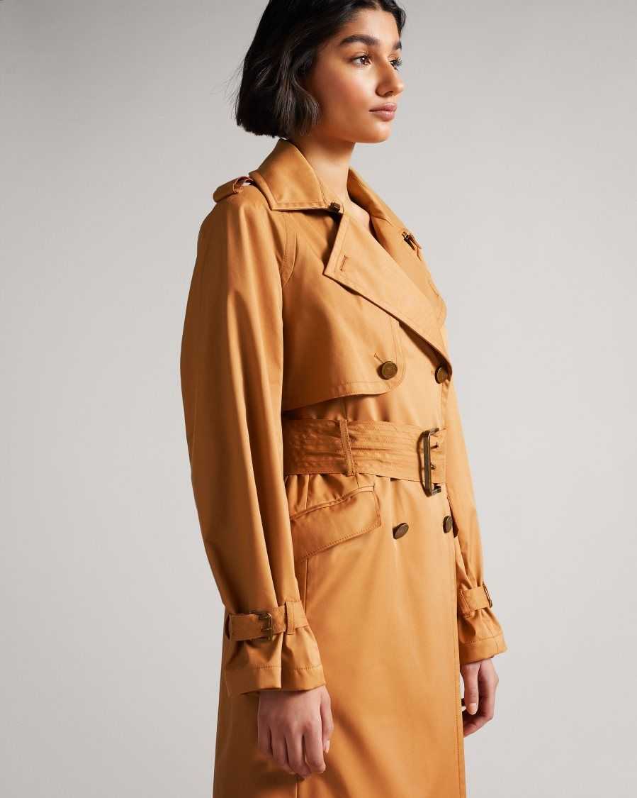 Ted Baker Maaeve Double Faced Lightweight Trench Coat Light Brown | 45923-COEL