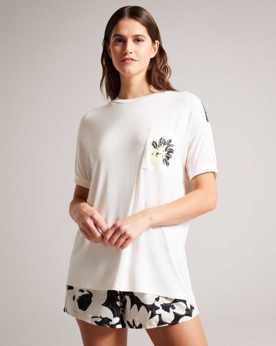 Ted Baker Mab Casual Floral Pyjama Set Ecru | 38607-SGEL