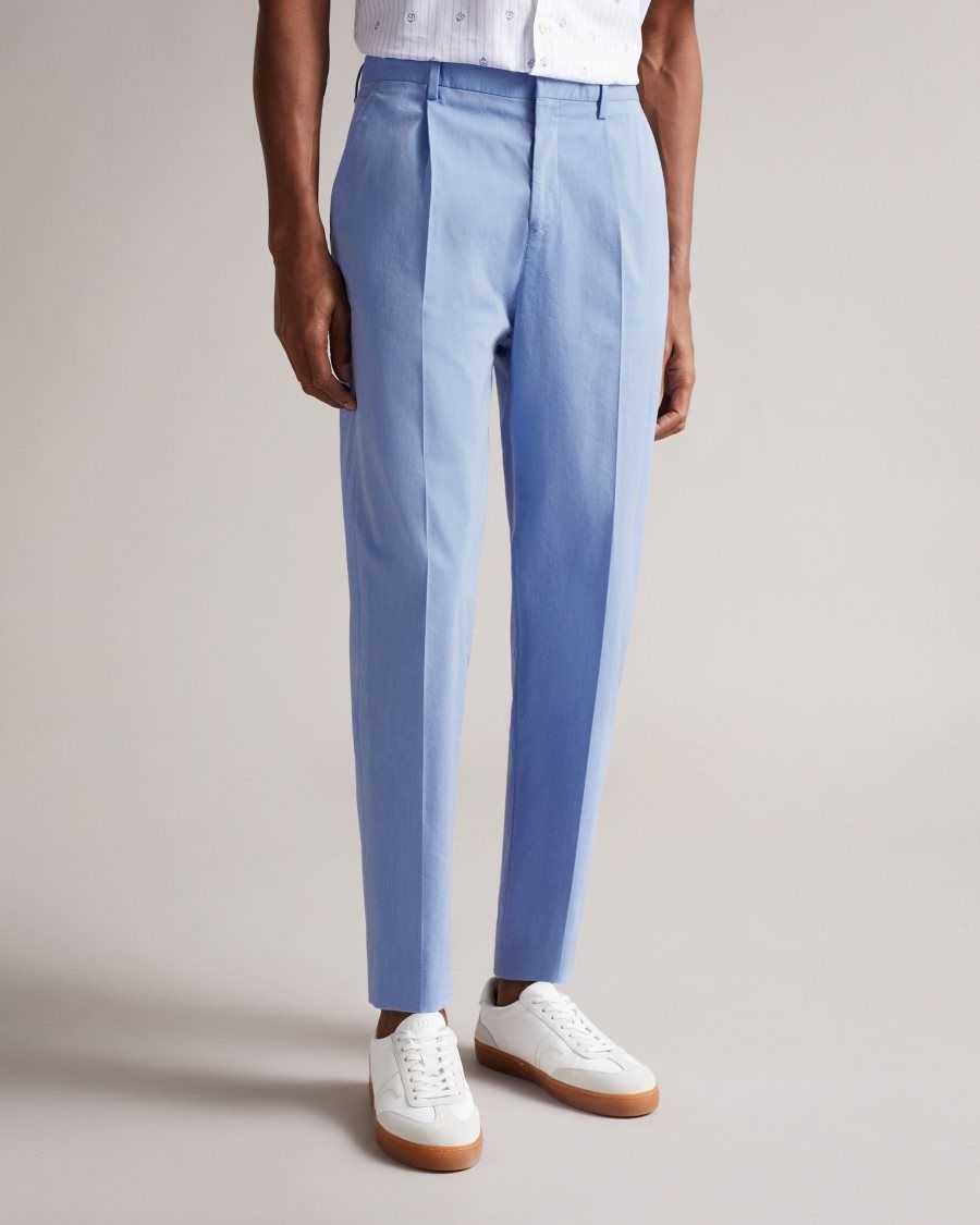 Ted Baker Madron Slim Fit Cotton Trousers Blue | 04581-DYXU