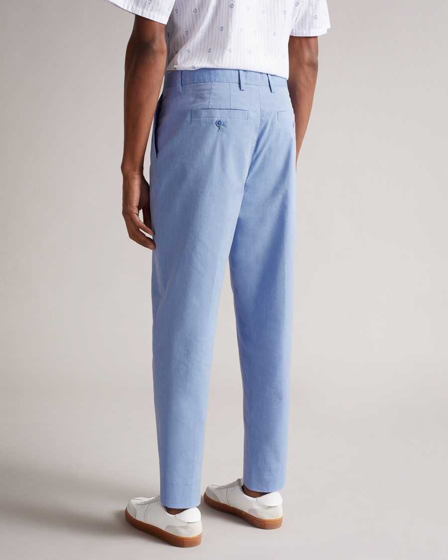 Ted Baker Madron Slim Fit Cotton Trousers Blue | 04581-DYXU