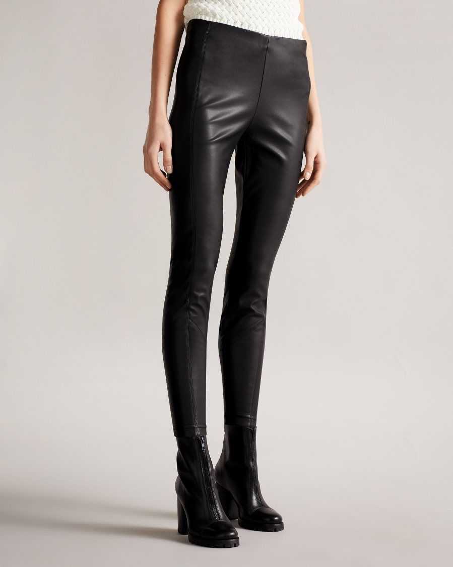 Ted Baker Madson Faux Leather Leggings Black | 28576-RCWO