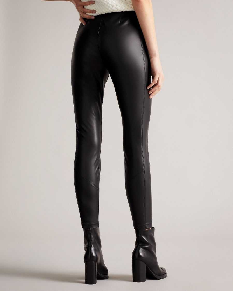 Ted Baker Madson Faux Leather Leggings Black | 28576-RCWO