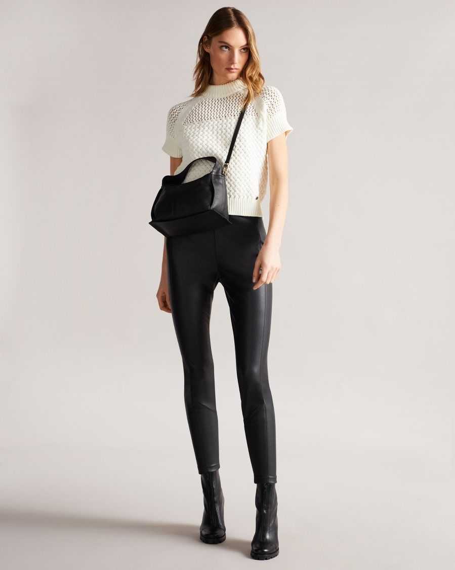 Ted Baker Madson Faux Leather Leggings Black | 28576-RCWO