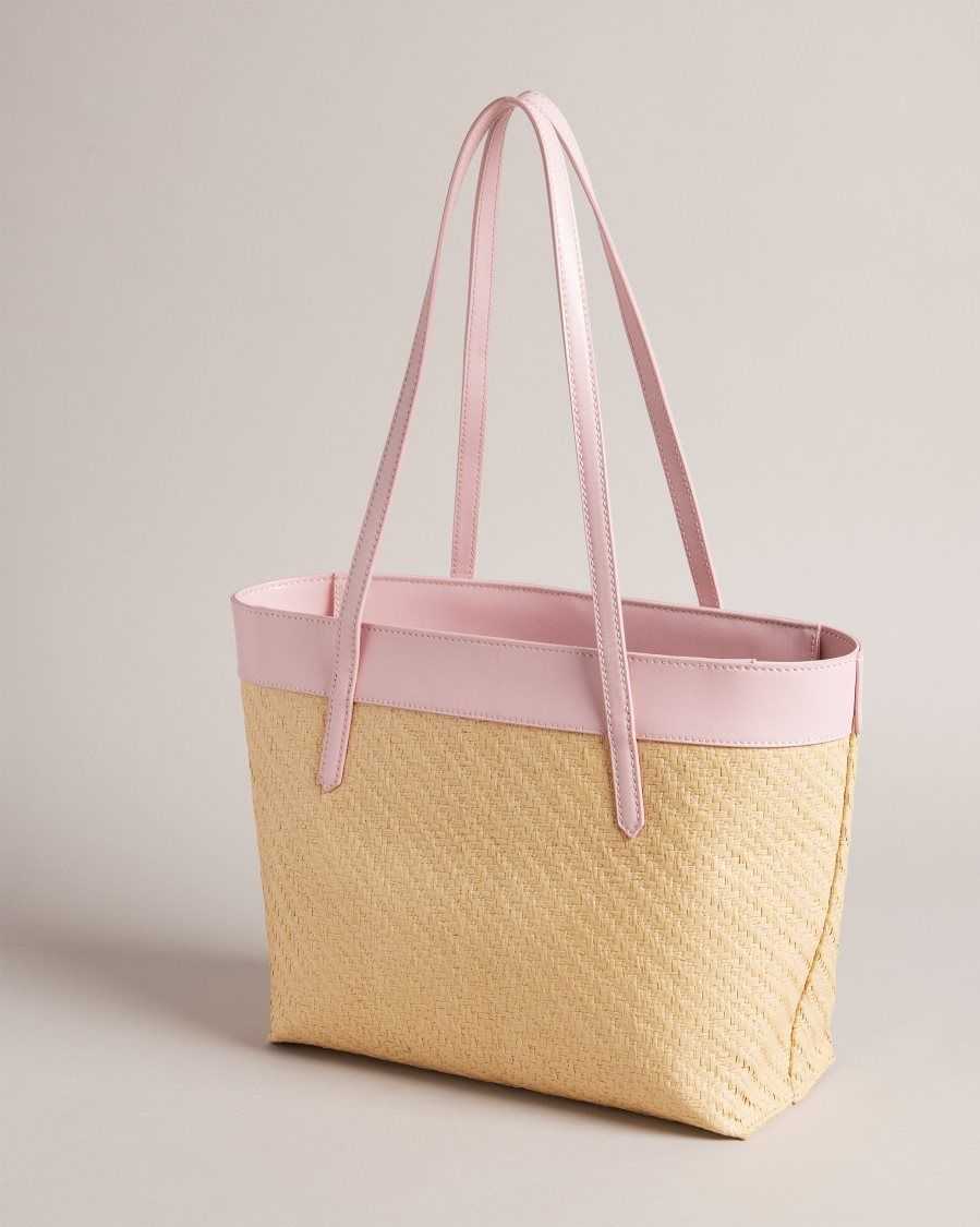 Ted Baker Magdar Magnolia Eyelet Woven Tote Bag Pale Pink | 26319-UALP