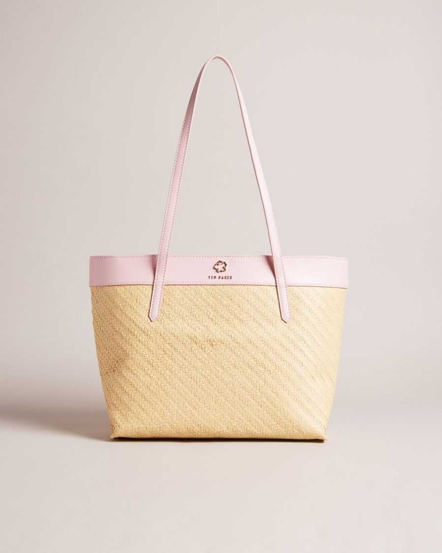 Ted Baker Magdar Magnolia Eyelet Woven Tote Bag Pale Pink | 26319-UALP