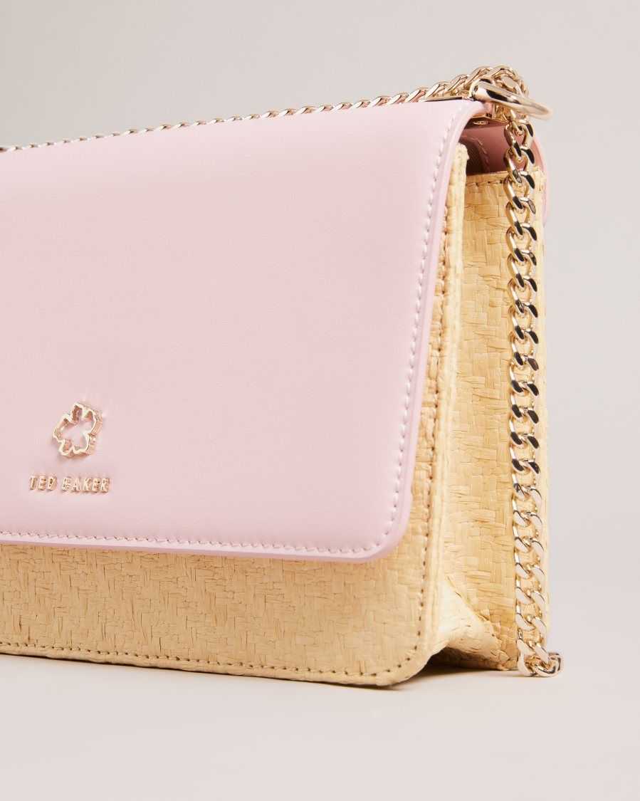 Ted Baker Magdie Magnolia Eyelet Woven Crossbody Bag Pale Pink | 98761-KJQN