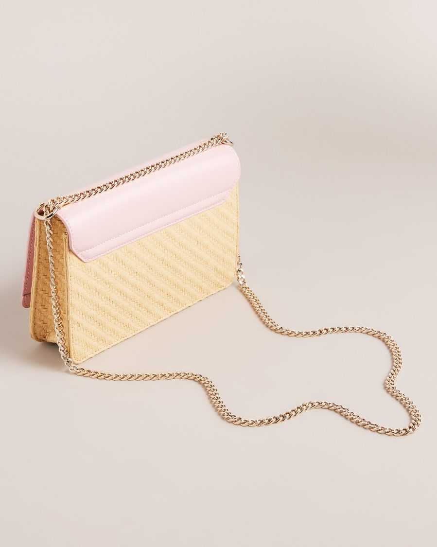 Ted Baker Magdie Magnolia Eyelet Woven Crossbody Bag Pale Pink | 98761-KJQN