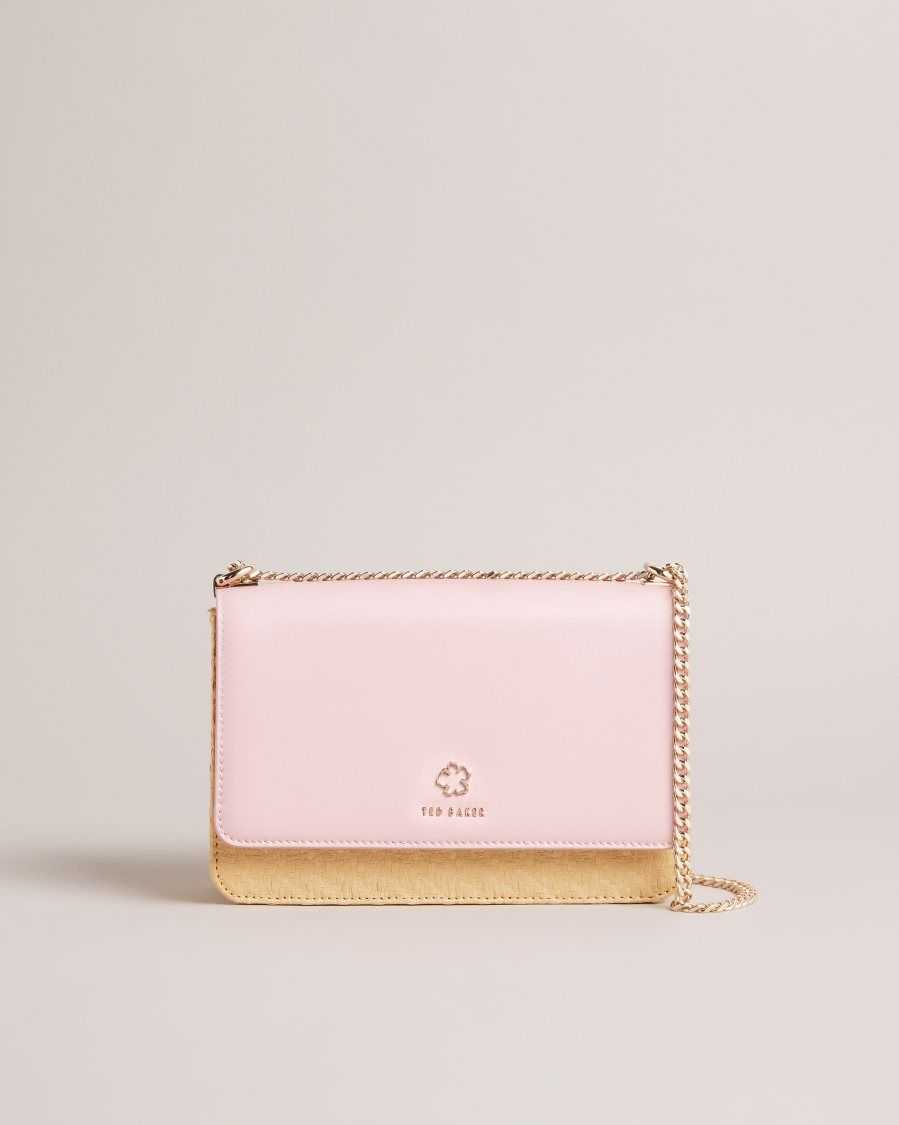 Ted Baker Magdie Magnolia Eyelet Woven Crossbody Bag Pale Pink | 98761-KJQN