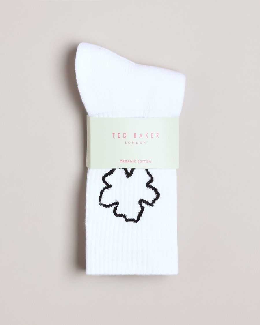 Ted Baker Magsok Sports Socks With Magnolia White | 89017-OSDL