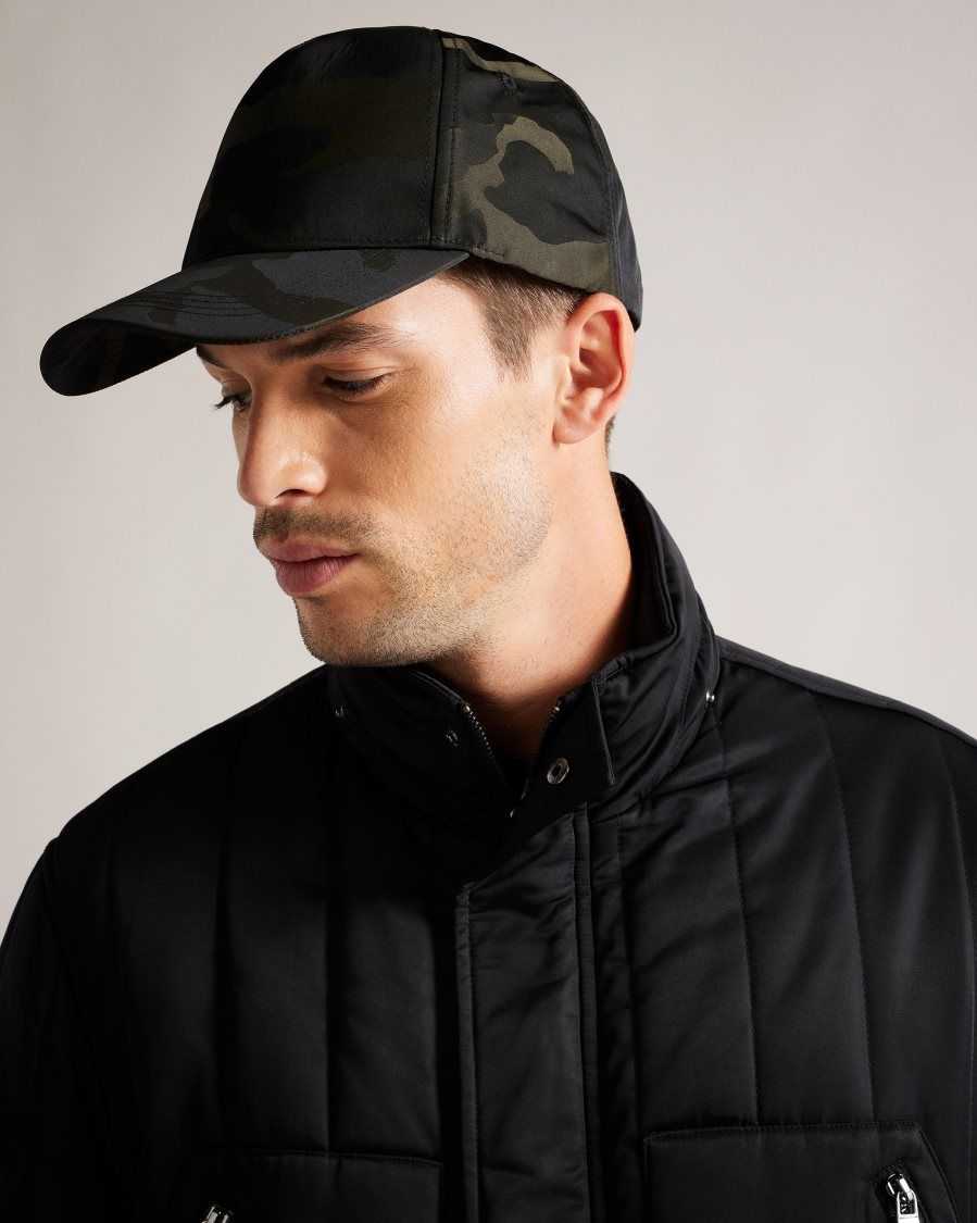 Ted Baker Maiisun Camo Printed Cap Black | 64570-MTZF