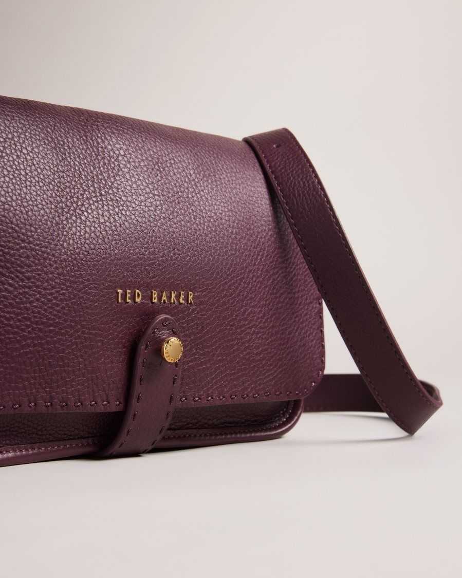 Ted Baker Markun Leather Crossbody Bag Deep Purple | 64807-XJUI