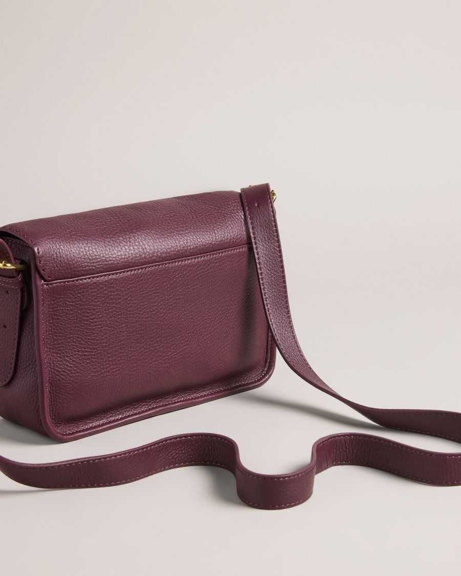 Ted Baker Markun Leather Crossbody Bag Deep Purple | 64807-XJUI