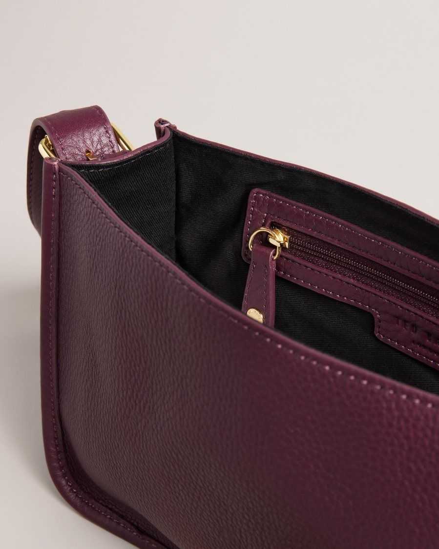 Ted Baker Markun Leather Crossbody Bag Deep Purple | 64807-XJUI