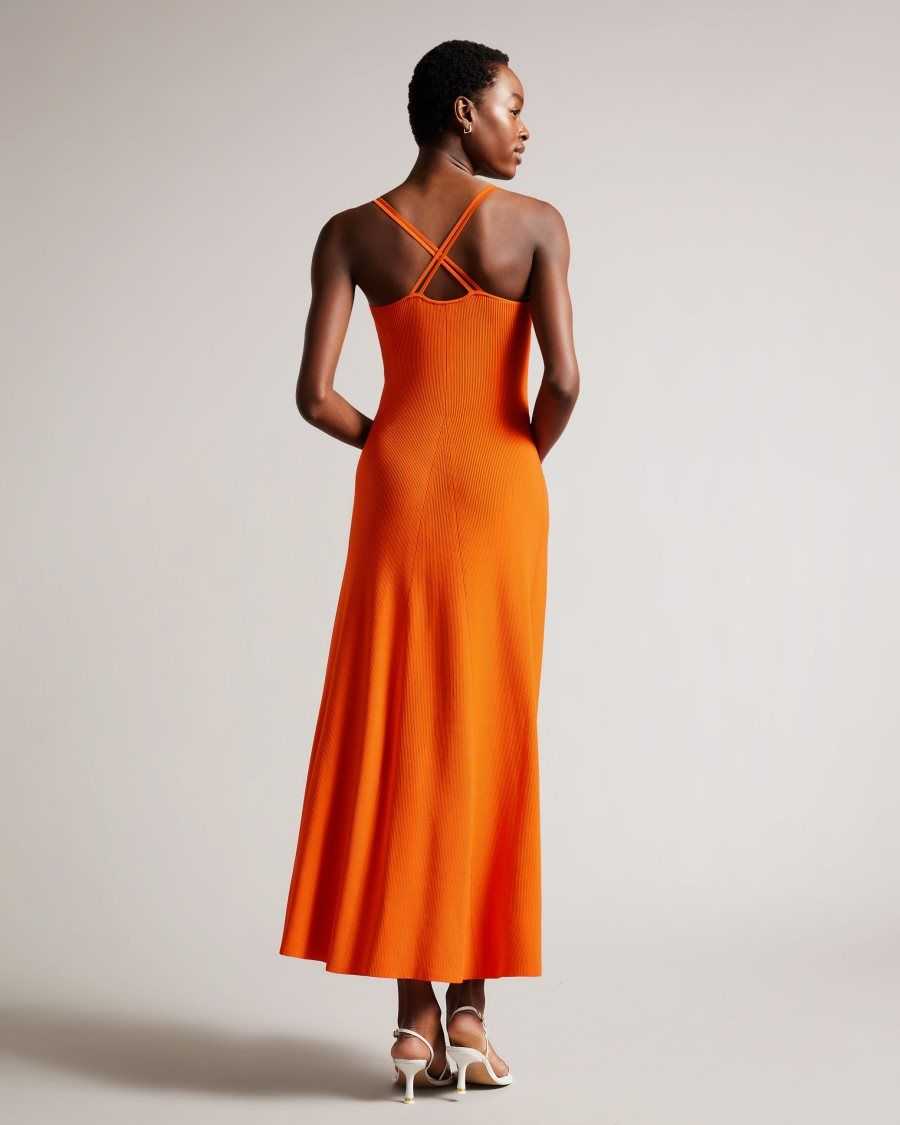 Ted Baker Marrlyy Rib Knit Maxi Dress Bright Orange | 20357-YBPH