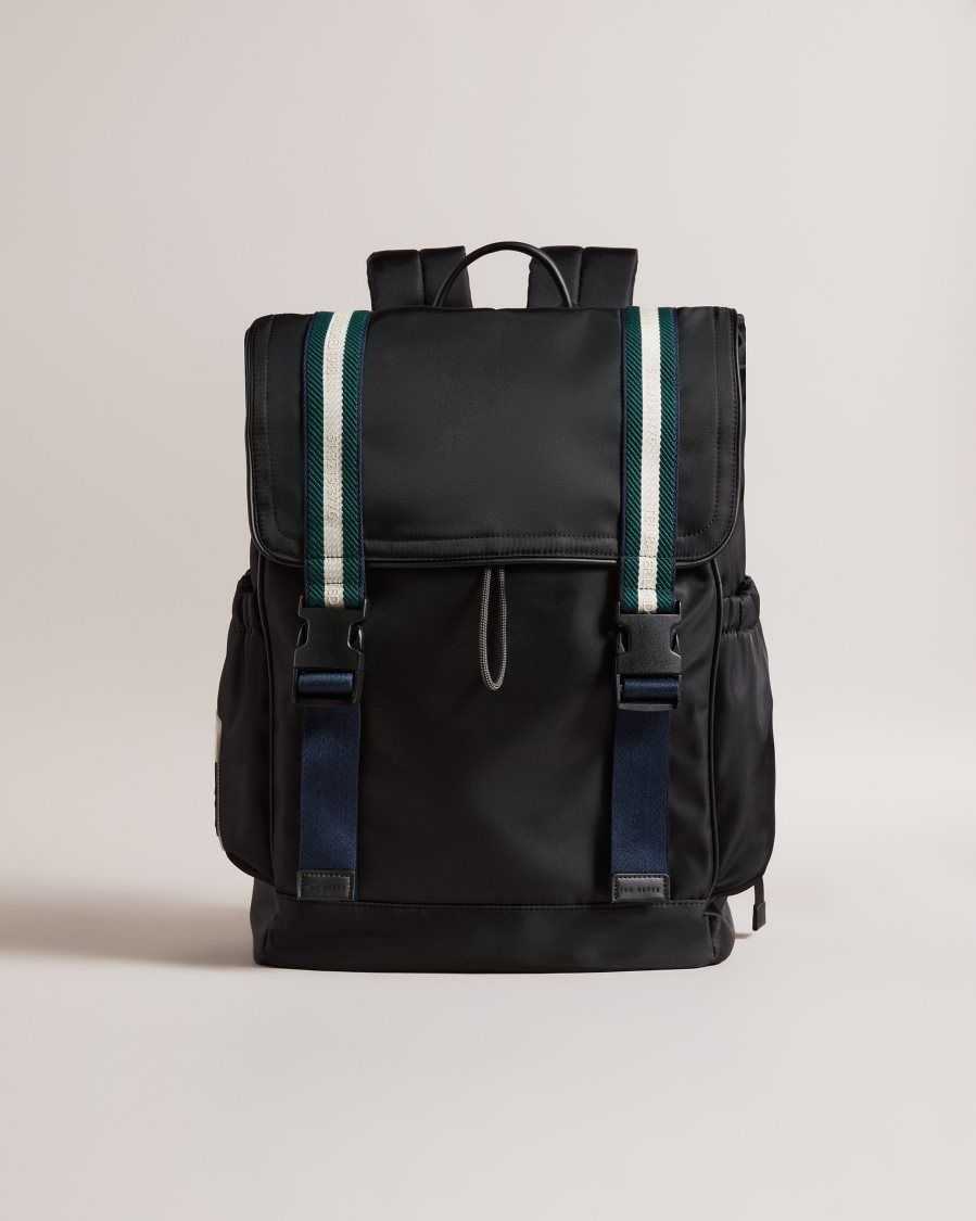 Ted Baker Matew Twill Retro Sport Backpack Black | 13970-TCAZ