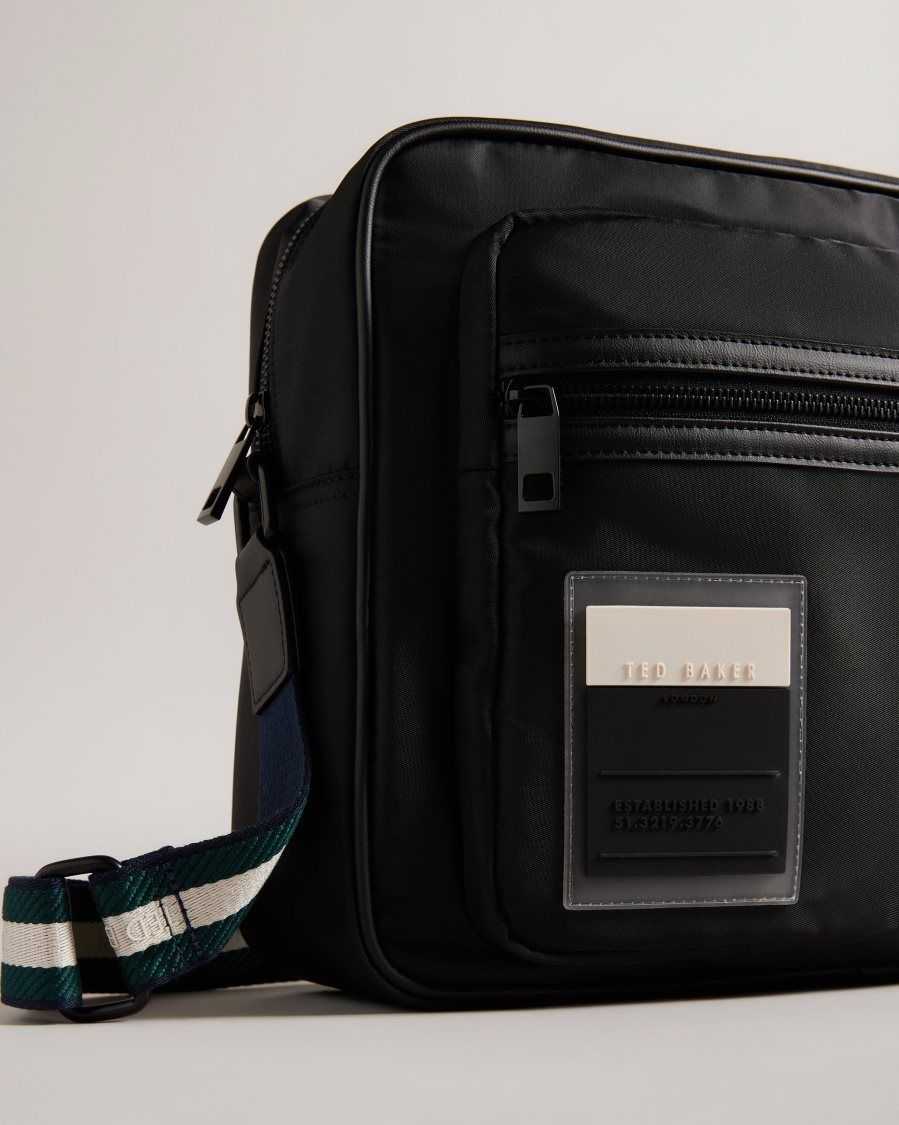 Ted Baker Matts Twill Retro Sport Messenger Bag Black | 60871-CSGO