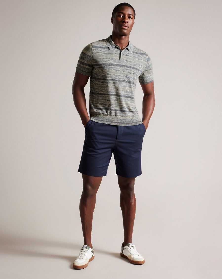 Ted Baker Mauda Short Sleeve Knitted Polo Shirt Stone | 16309-GDBW